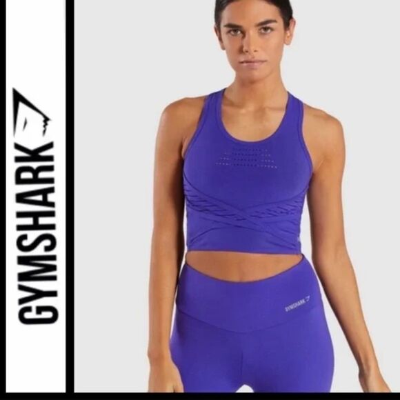 Gymshark Indigo Pro Perform Crop Top - Picture 1 of 7